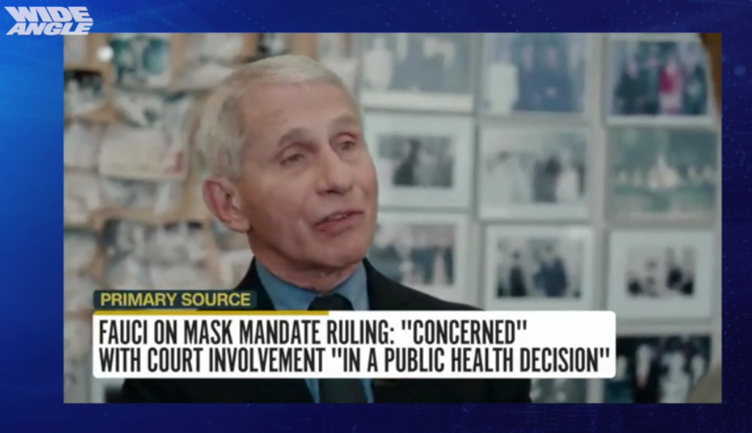 Dr. Fauci concerned about the court ruling reversing mask mandate.